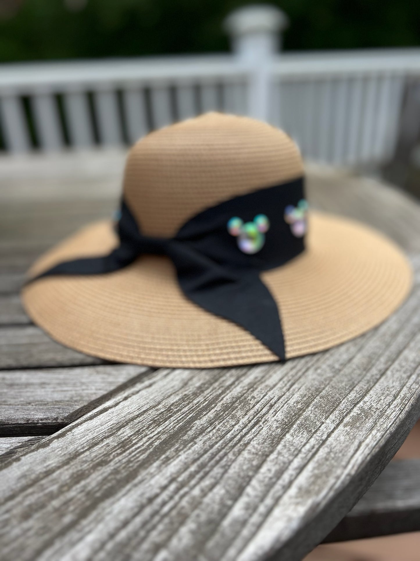 Brown Bucket Straw Hat with bow