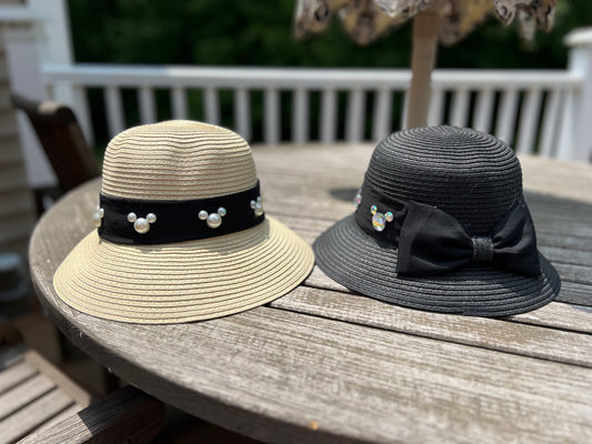 Bucket Straw Hat with small bow