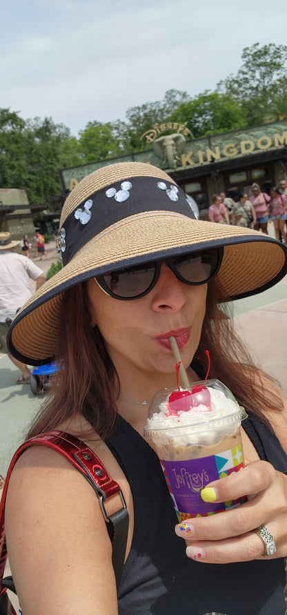 Summer Straw Hat with black trim