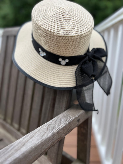 Summer Straw Hat with black trim