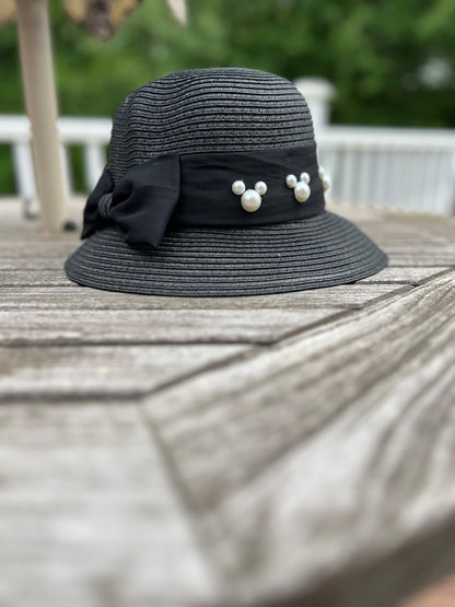 Bucket Straw Hat with small bow